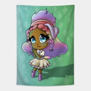 African American Girl with Dog Ears Tapestry