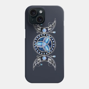 Triple Moon Triquetra Ornament with Moonstone Phone Case