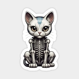 White Skeleton Cat 4 Magnet
