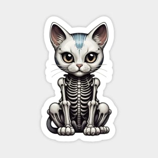 White Skeleton Cat 4 Magnet