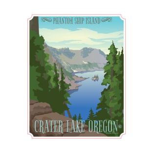 Crater Lake Oregon Travel Poster T-Shirt