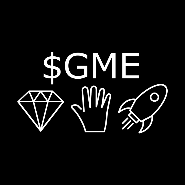 $GME Diamond Hand Rocket (white) by Big Term Designs