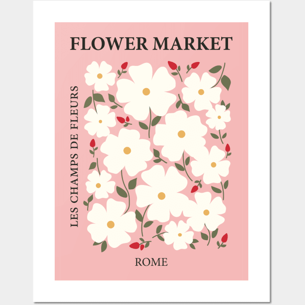 Flower market print, Columbia road, Floral art, Flower art, Aesthetic art  print, Peach art Poster by Kristinity Art