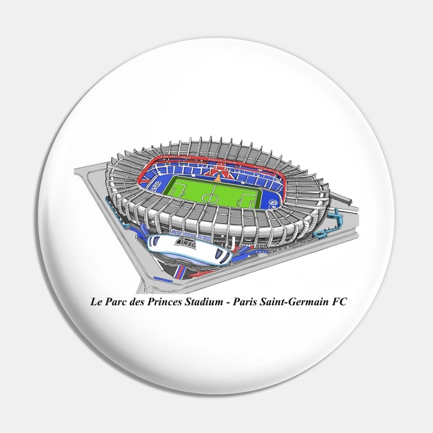 Drawing of Le Parc des Princes Stadium @ Paris Saint-Germain FC Pin by Roza@Artpage