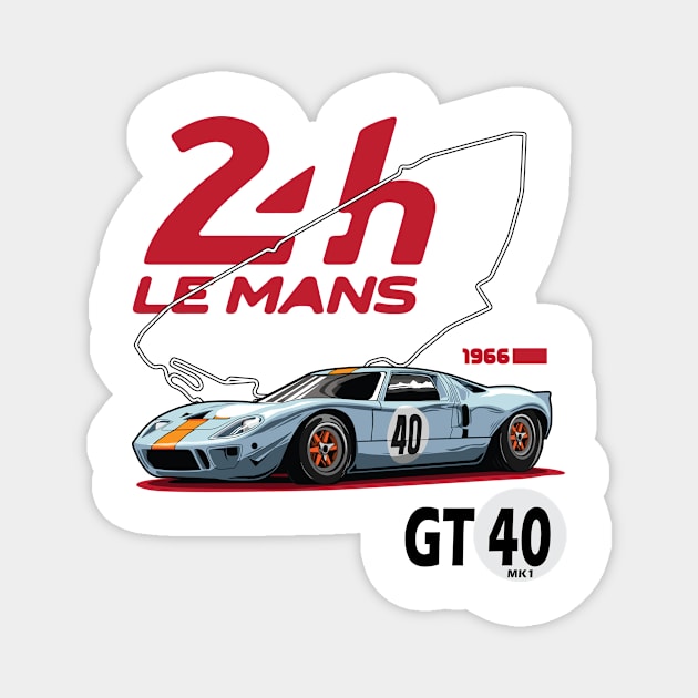 Le mans winner GT40 mk1 Magnet by ASAKDESIGNS