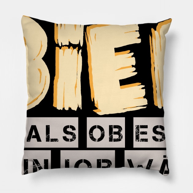 Beer Shirtees Pillow by TeePixelate