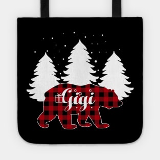 Buffalo Red Plaid Gigi Bear Matching Family Christmas Tote