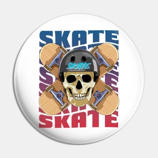 Skeleton Helmet Skateboarder Skateboard Decks Skater Skate Pin