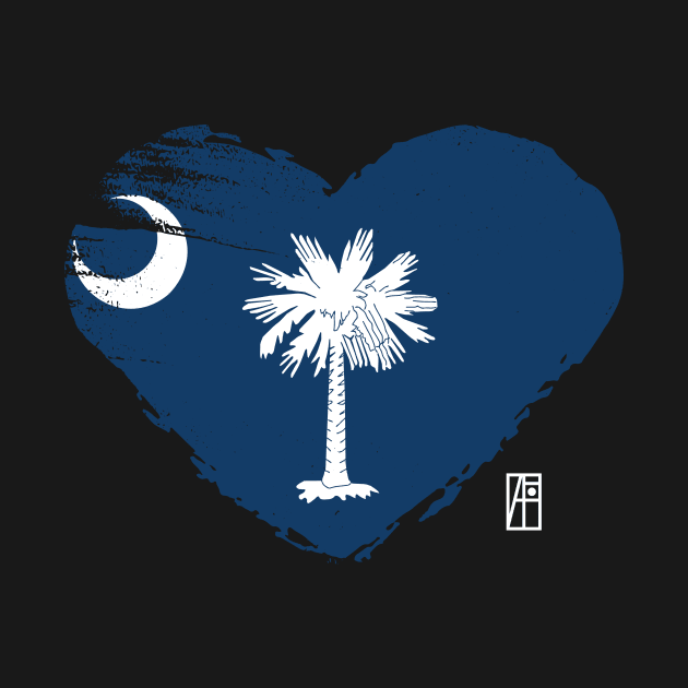 U.S. State - I Love South Carolina - South Carolina Flag by ArtProjectShop