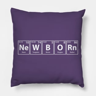 Newborn (Ne-W-B-O-Rn) Periodic Elements Spelling Pillow