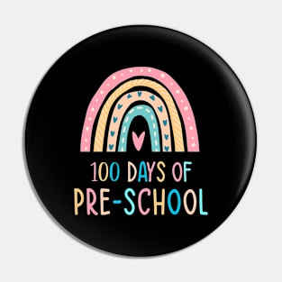 100 Days of School Pre-School Teacher, Cute Happy 100th Day of School Shirts for Teacher Pre-K, Kindergarten, First Grade to 5th Grade Pin