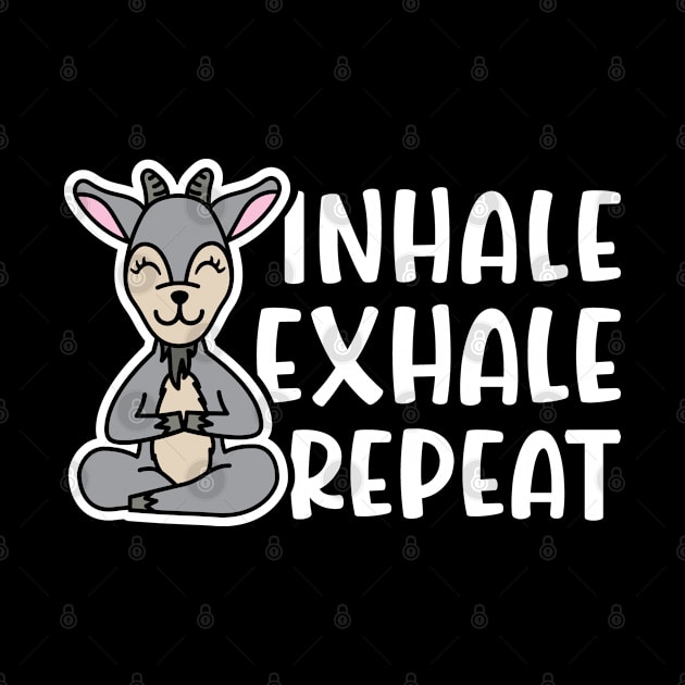 Inhale Exhale Repeat Gas Goat Yoga Fitness Funny by GlimmerDesigns