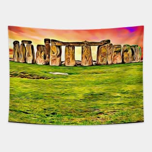 Aesthetic Stonehenge Graphic Wiltshire England World Heritage Site Tapestry