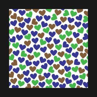 Brown, Blue, Green Heart T-Shirt