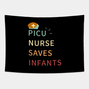 picu nurse saves infants retro colours Tapestry