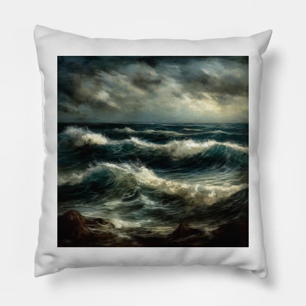 The dark seas Pillow by hamptonstyle