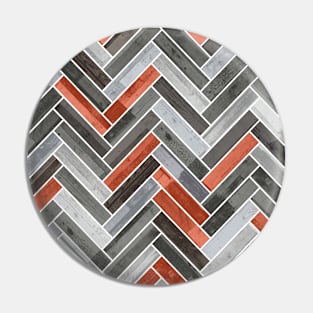 Herringbone Pattern in Orange Grey Pin