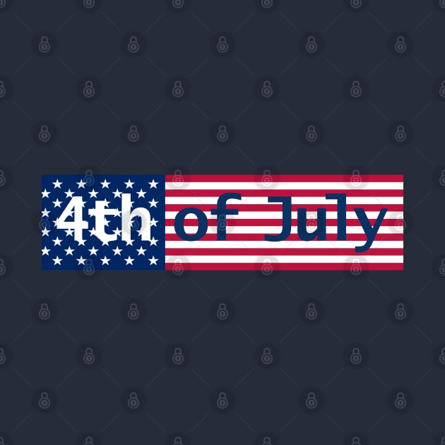 4th of July Typography on Stars and Stripes by ellenhenryart