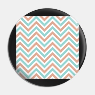 Peach Blue Chevron Multi-color Pattern Pin