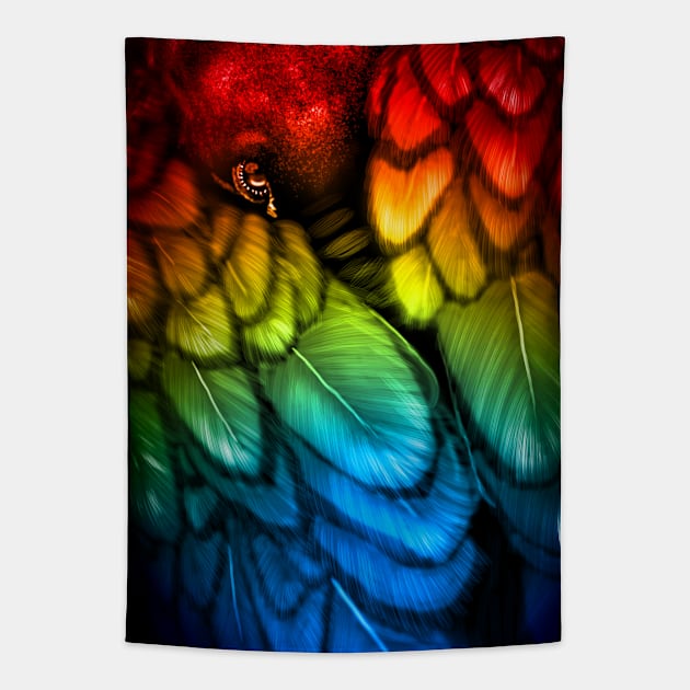 Blackbird - Rainbow Edition Tapestry by dextrahoffman