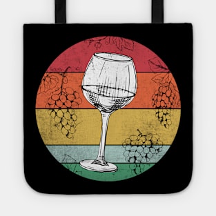 retro red wine white wine glass winery vineyard Tote