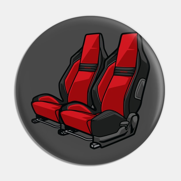 Recaro Bucket Seat Cars Pin TeePublic