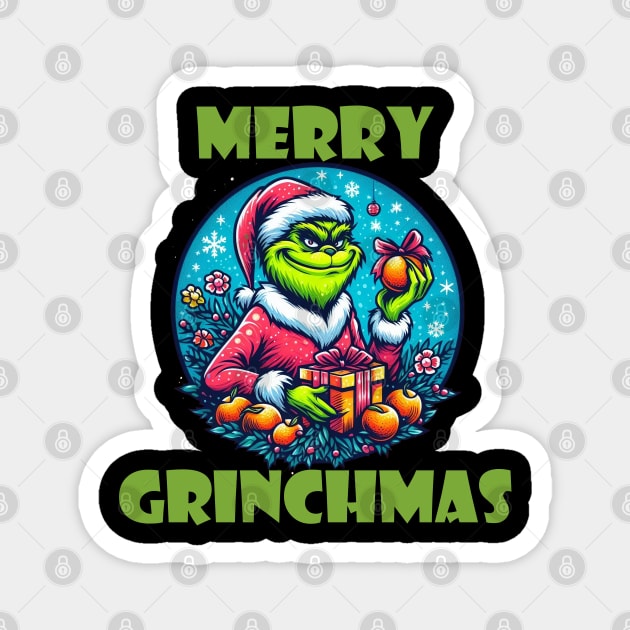 Christmas Grinch Magnet by BukovskyART