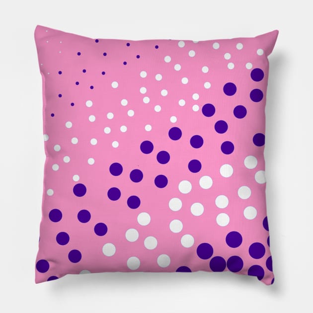 Cheerful Dots - Pink and Purple | Polka Dots Pillow by Gizi Zuckermann Art