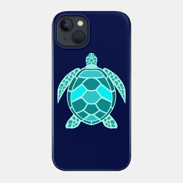 Teal Green Turquoise blue Sea Turtle - Turtle - Phone Case