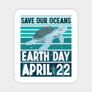 Cute Earth Day 2024 Restore Earth Sea Turtle Save the Planet Magnet