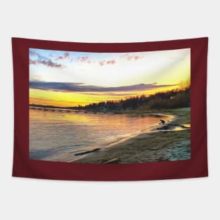 Sunset Sand Castle Builder Tapestry