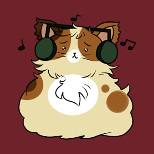 Round Boi Kitty with Headphones T-Shirt