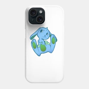 Fussy Bunny in Blue on Green Phone Case
