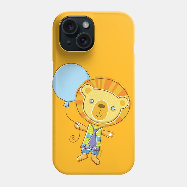 Lion holding a Balloon Phone Case by vaughanduck