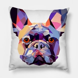 Geometric French Bulldog No. 2: Light (on a no fill background) Pillow