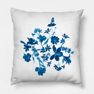 Blue Floral Pillow