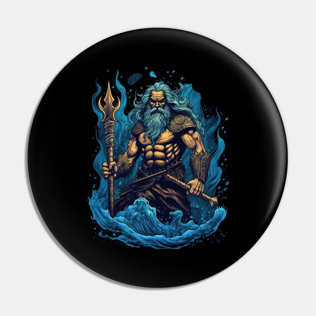 Poseidon the God of the Oceans and Seas Pin by Kawaii Cuties