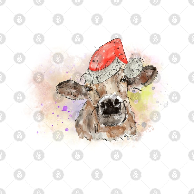 Christmas Cow santa by HJstudioDesigns