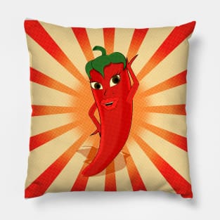 Newsprint halftones Red Pepper Pillow