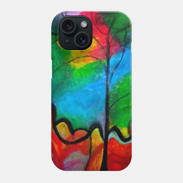 Color Rectro Tree Phone Case by InfiniIDnC