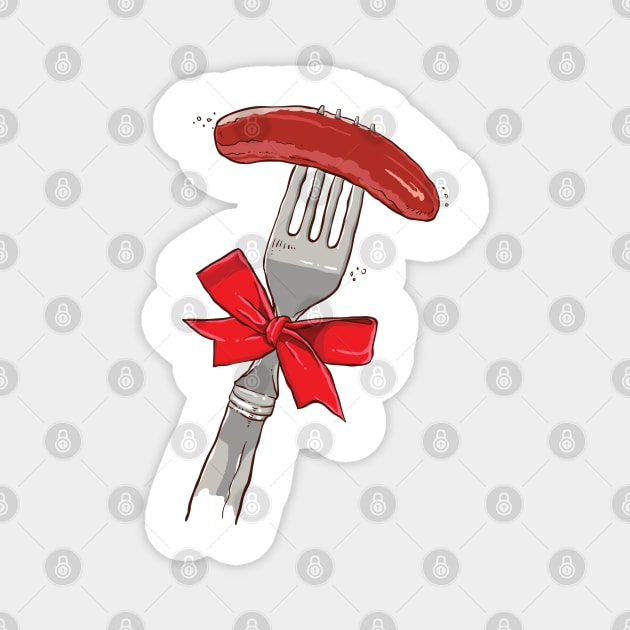 sausage and fork Magnet by Mulyadi Walet