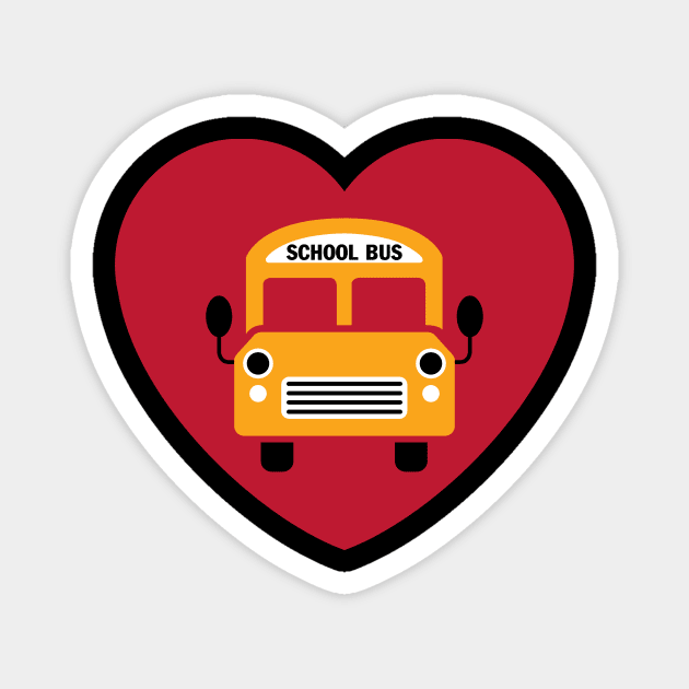 Just A Boy Who Loves School Buses Heart Magnet by WearablePSA