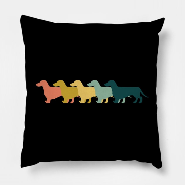 Dachshund - Dachshund Retro Pillow by Kudostees