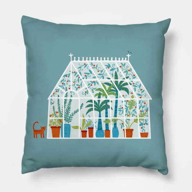 Vintage Greenhouse Pillow by NicSquirrell