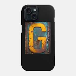 Rusty Letter "G" Monogram G initial Phone Case