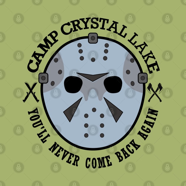 Wearing the infamous hockey mask at Camp Crystal Lake.  You'll never come back again. by Blended Designs