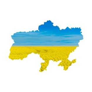 Ukraine national flag landscape map territory shape - Landscape resembling Ukrainian Flag colors T-Shirt