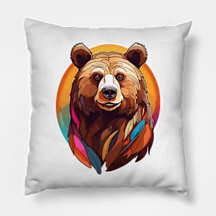 Happy Brown Bear Pillow