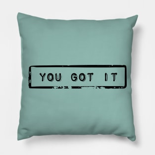 You got it - Motivational quote Pillow