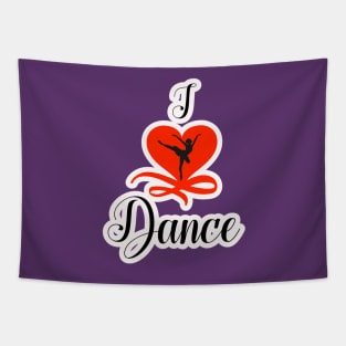 I Love Dance heart Tapestry